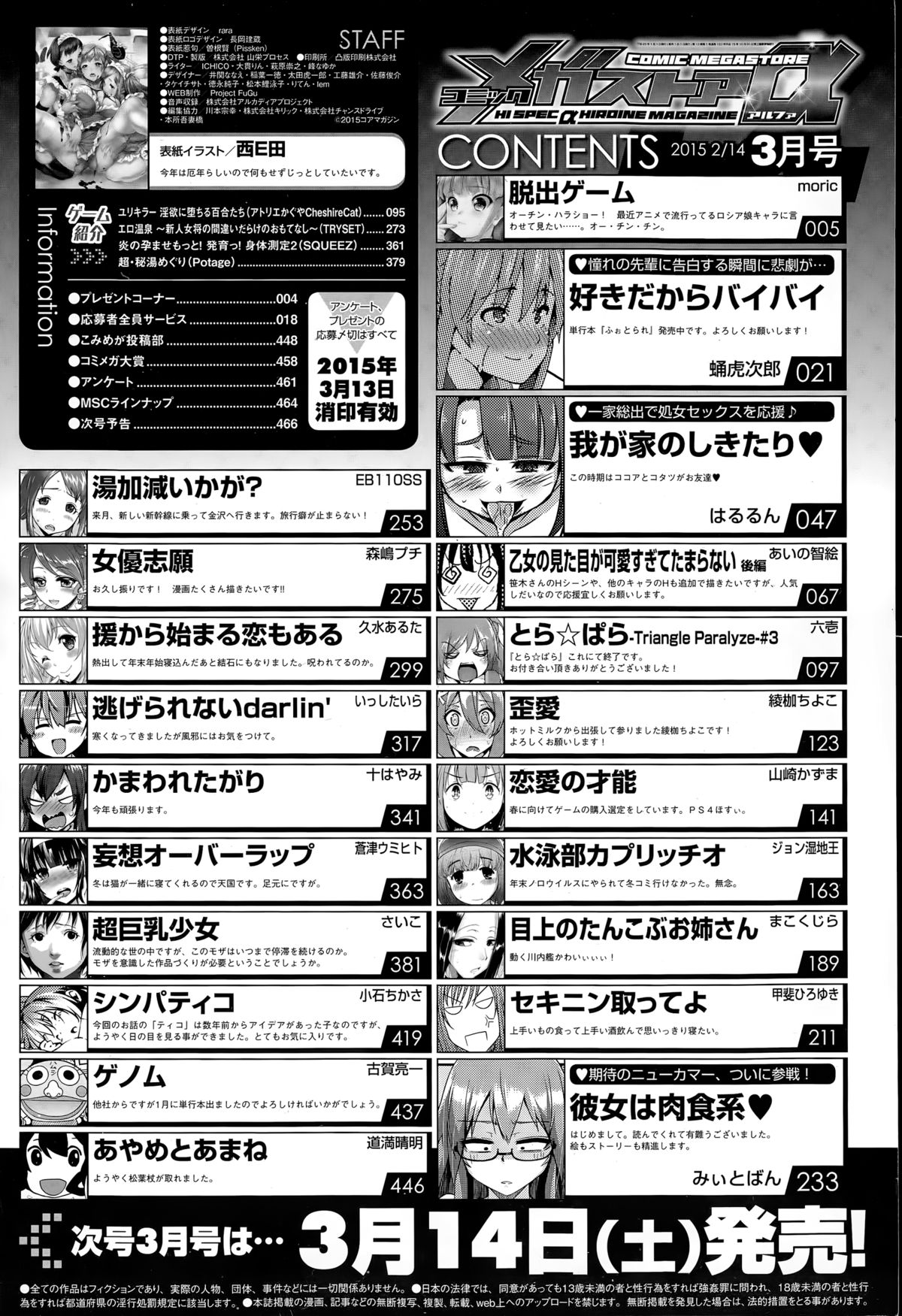 コミックメガストアα 2015年3月号