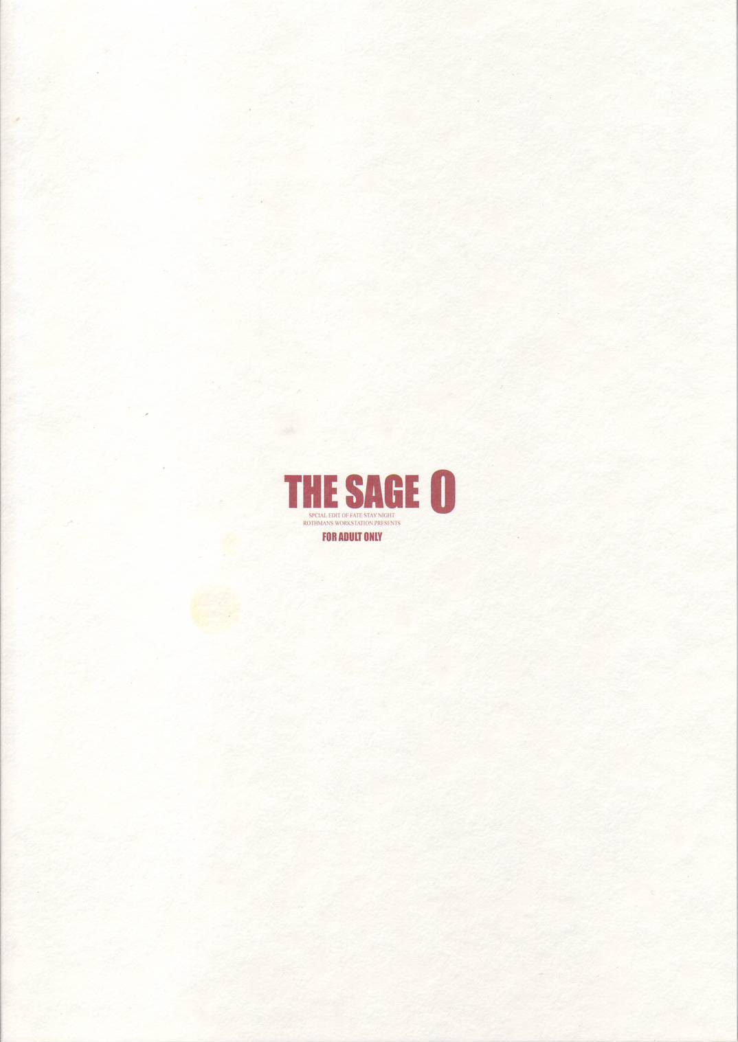 [R-WORKS (ROS)] THE SAGE0 (Fate/hollow ataraxia)