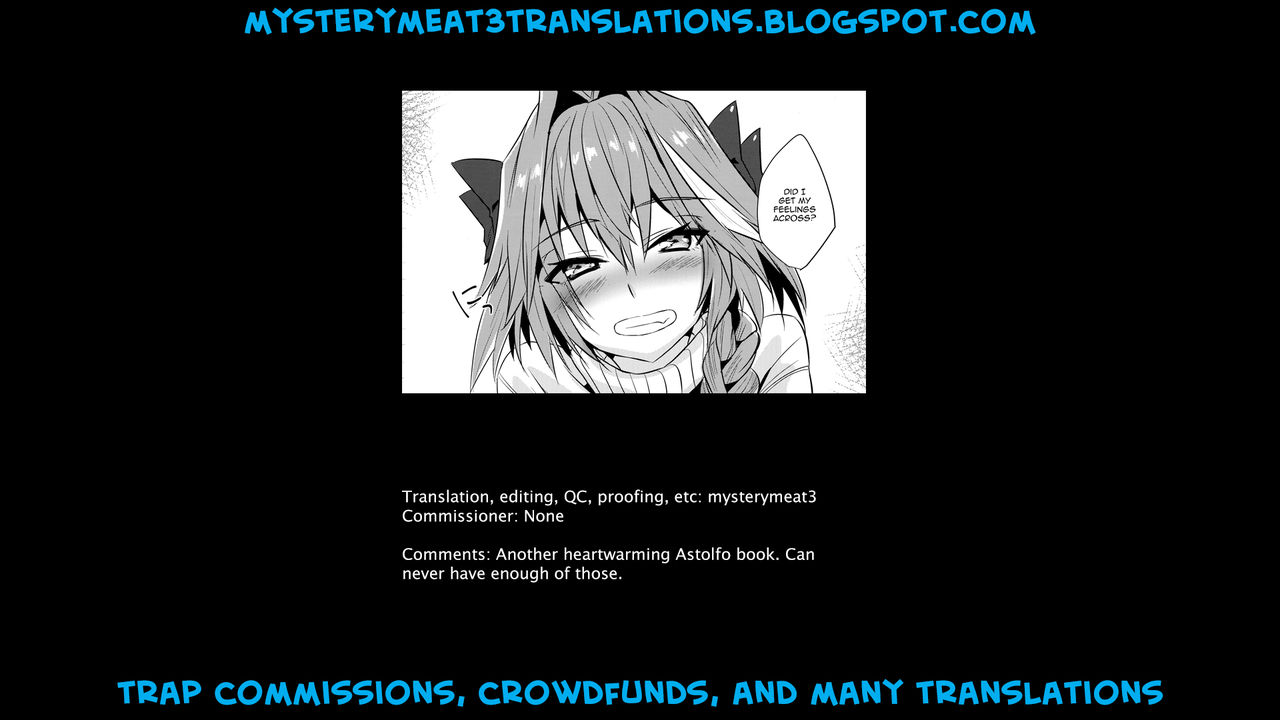 (C95) [ねころび (中島ことこ)] アストルフォくんと年末にいちゃいちゃ過ごす本 (Fate/Grand Order) [英訳]