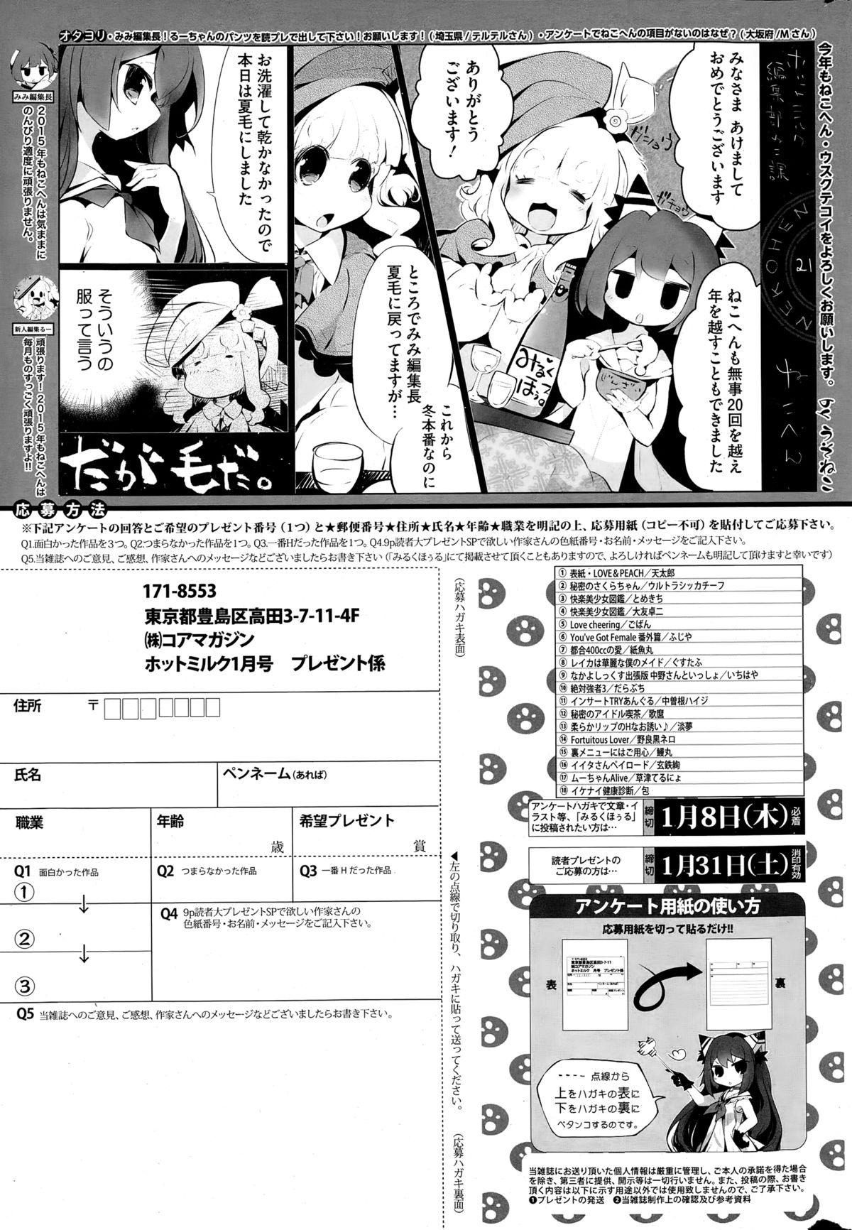 コミックホットミルク 2015年2月号