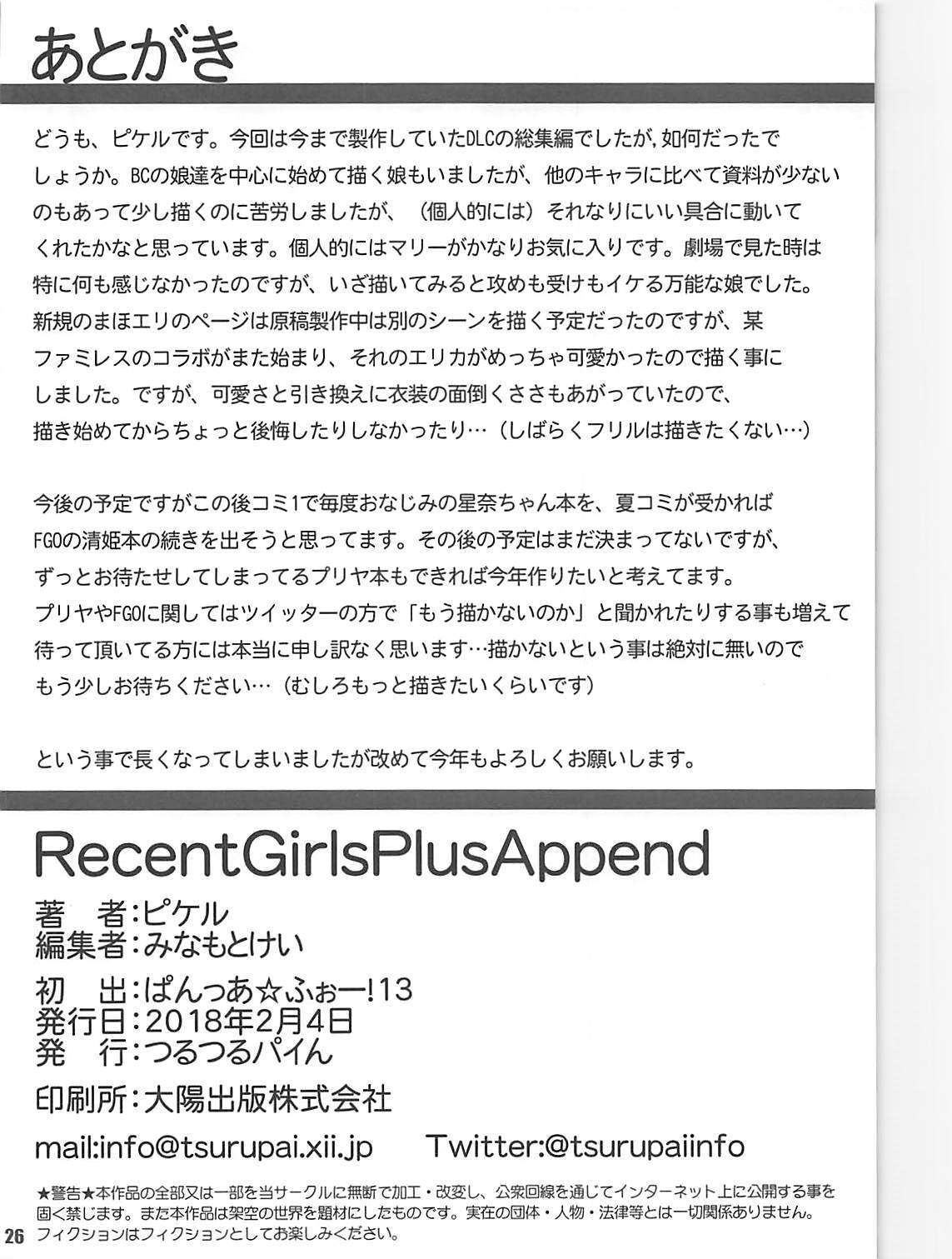 最近のGirlsPlusAppend
