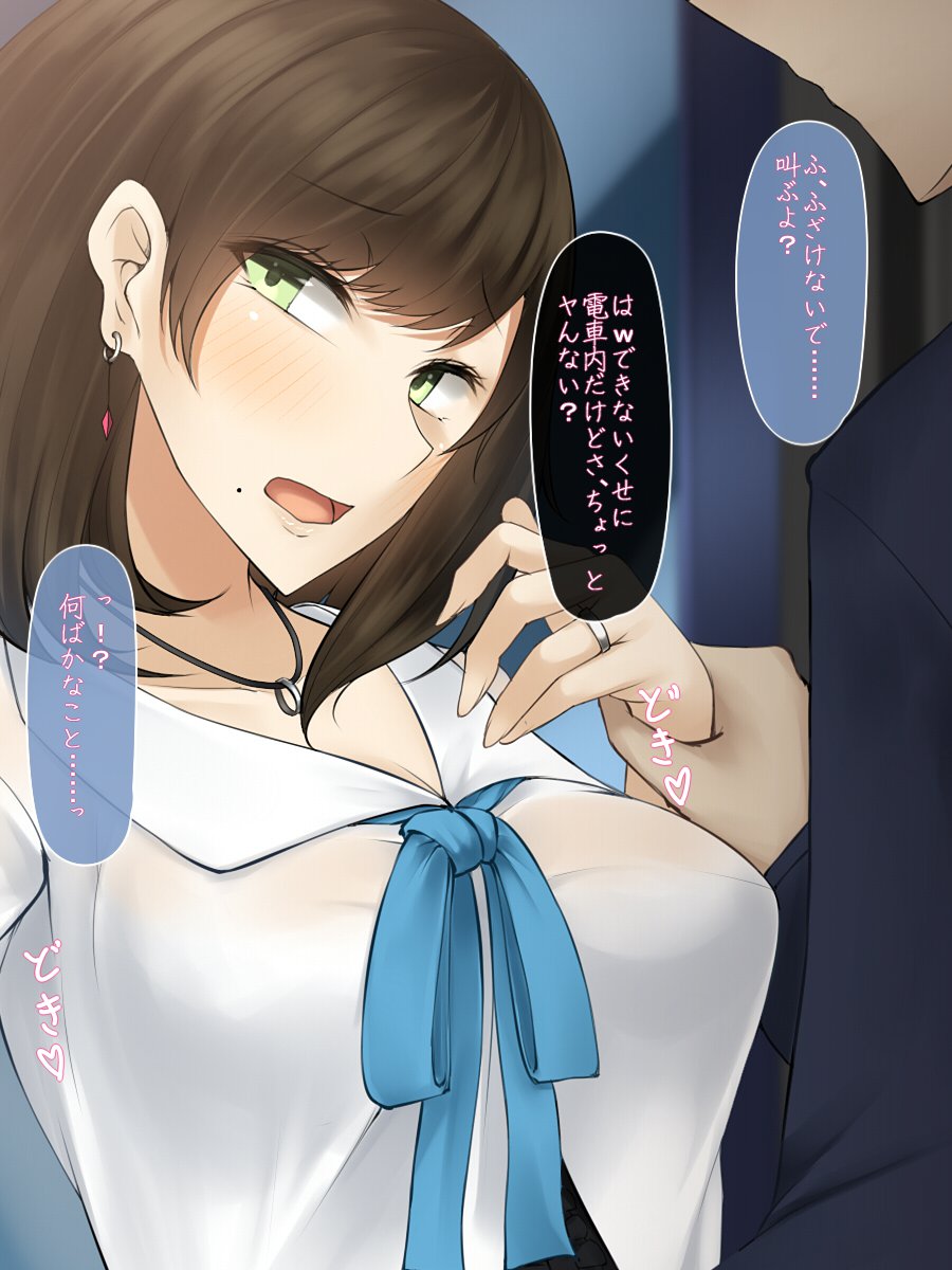 でんしゃのなか、みつのおふけい