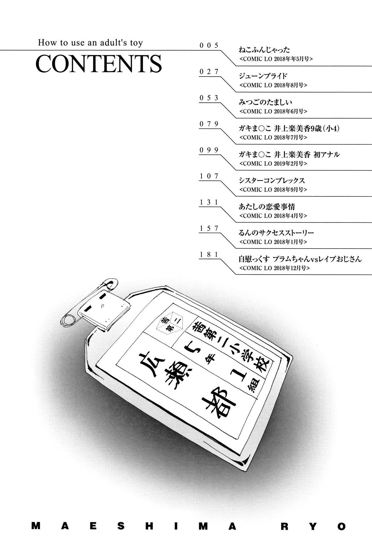 [前島龍] おとなのおもちゃの使い方 + 4Pリーフレット