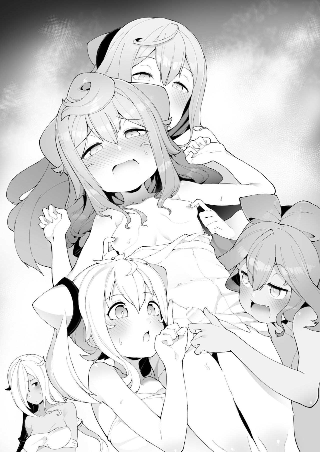 [くろぽぷら (ニャックル)] 温泉で3号くんがお姉さん達と性的に捗りまくる本 (ハッカドール) [DL版] [英訳]