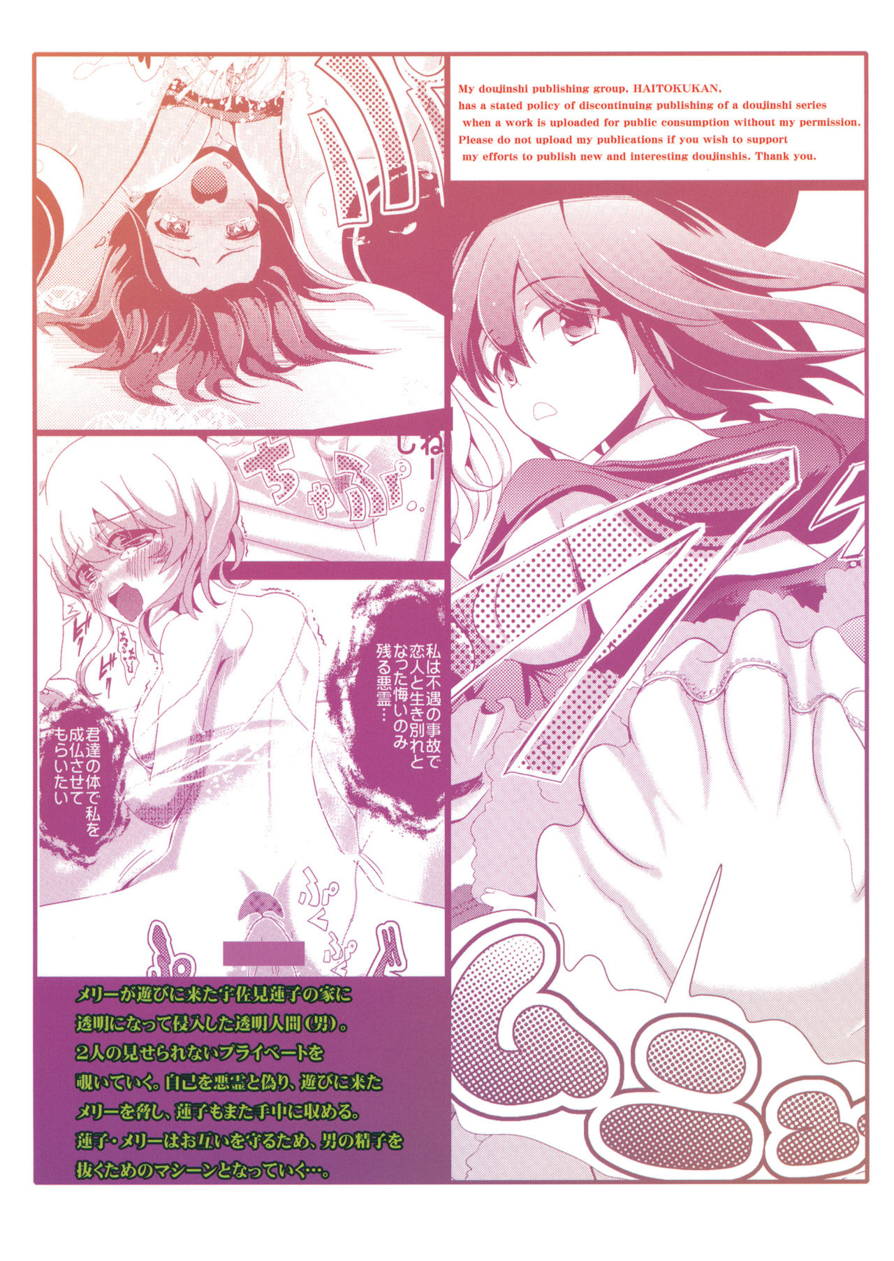 (名華祭8) [背徳漢 (背徳漢)] 東方透明人間 2 侵入蓮子んち (東方Project) [中国翻訳]