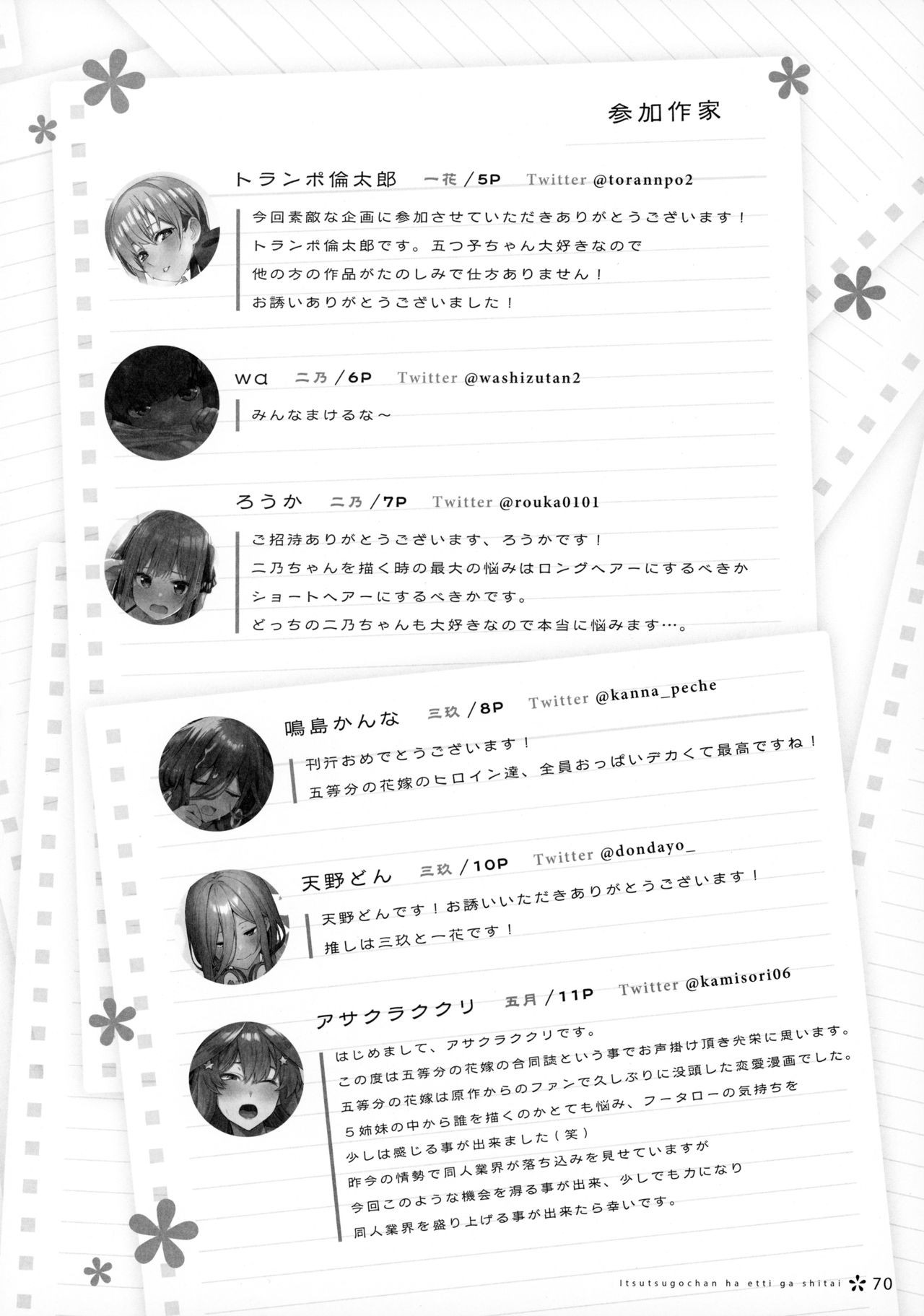 [Footprints (よろず)] 五つ子ちゃんはえっちがしたい (五等分の花嫁)