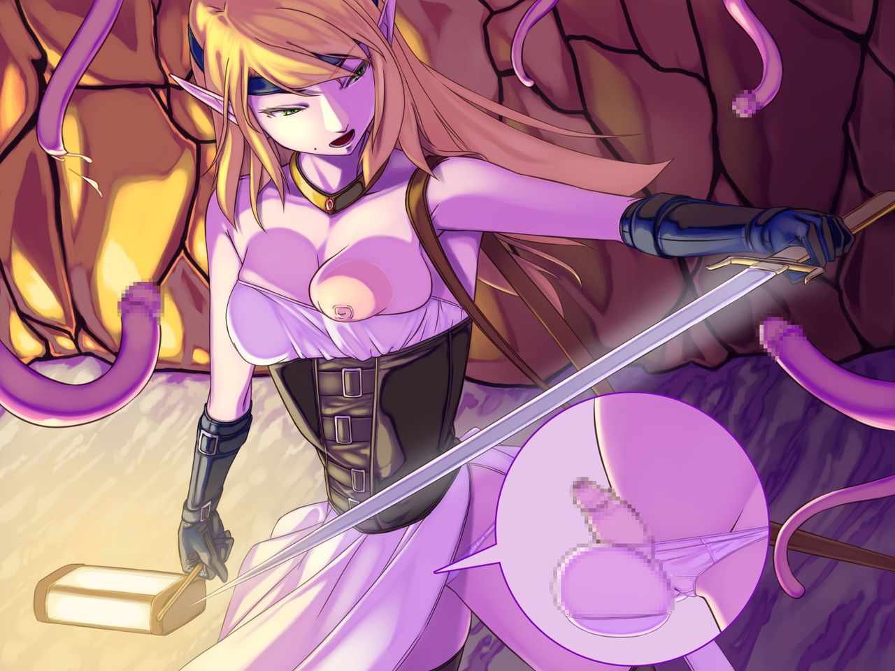 [彷徨の彼方 (りょまる)] 触手によるふたなり女剣士のペニス事情