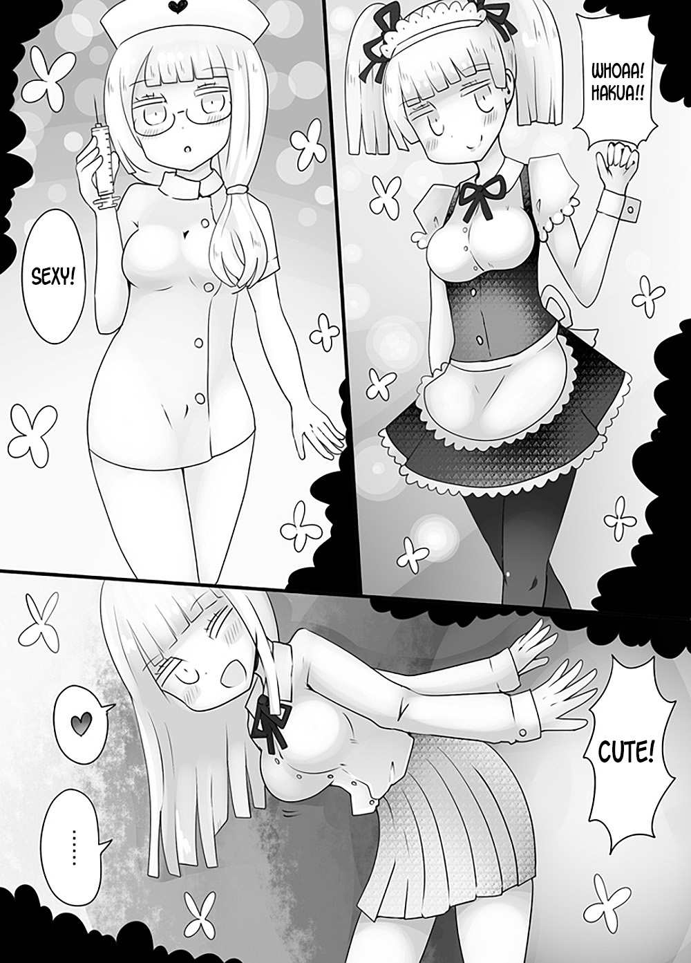 [むらさきにゃんこバー (ヴァエ)] 白髪の男子高校生が悪友にハメられて怪しい薬を飲まされたら女体化してしまったけれどなしくずし的にSEXする雰囲気になっている。 [英訳]