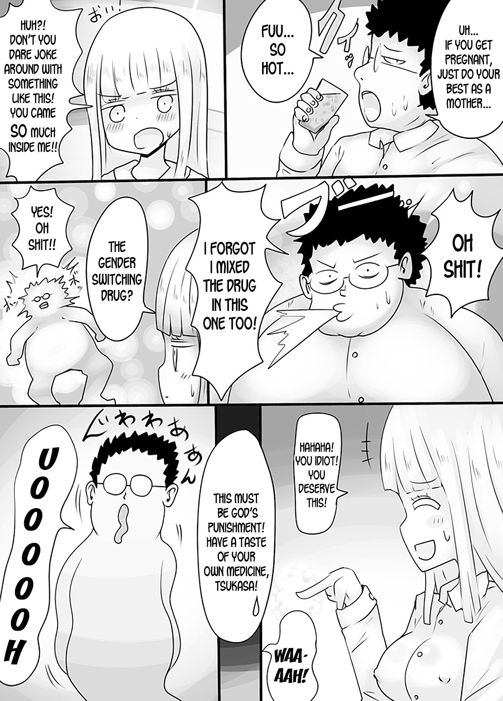 [むらさきにゃんこバー (ヴァエ)] 白髪の男子高校生が悪友にハメられて怪しい薬を飲まされたら女体化してしまったけれどなしくずし的にSEXする雰囲気になっている。 [英訳]