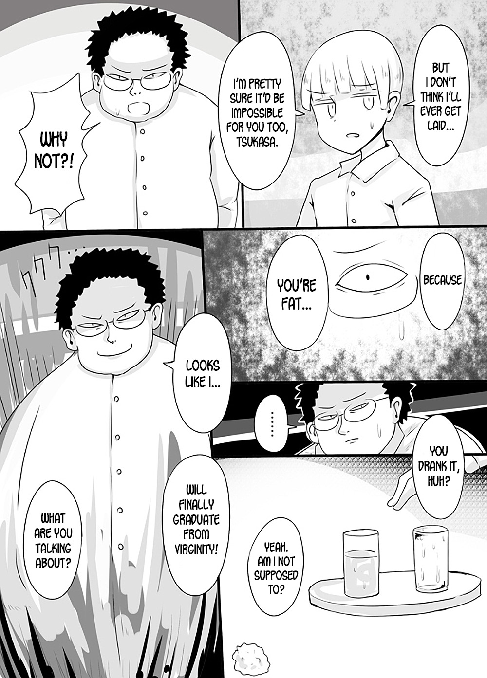 [むらさきにゃんこバー (ヴァエ)] 白髪の男子高校生が悪友にハメられて怪しい薬を飲まされたら女体化してしまったけれどなしくずし的にSEXする雰囲気になっている。 [英訳]