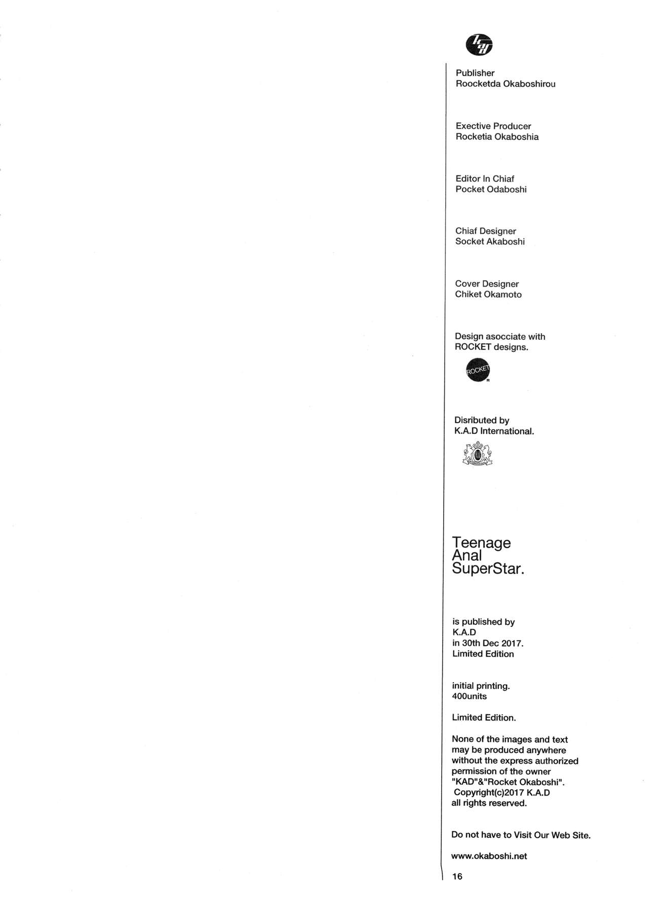 (C93) [K.A.D (ロケット岡星)] Teenage Anal Super Star (ガンツ)