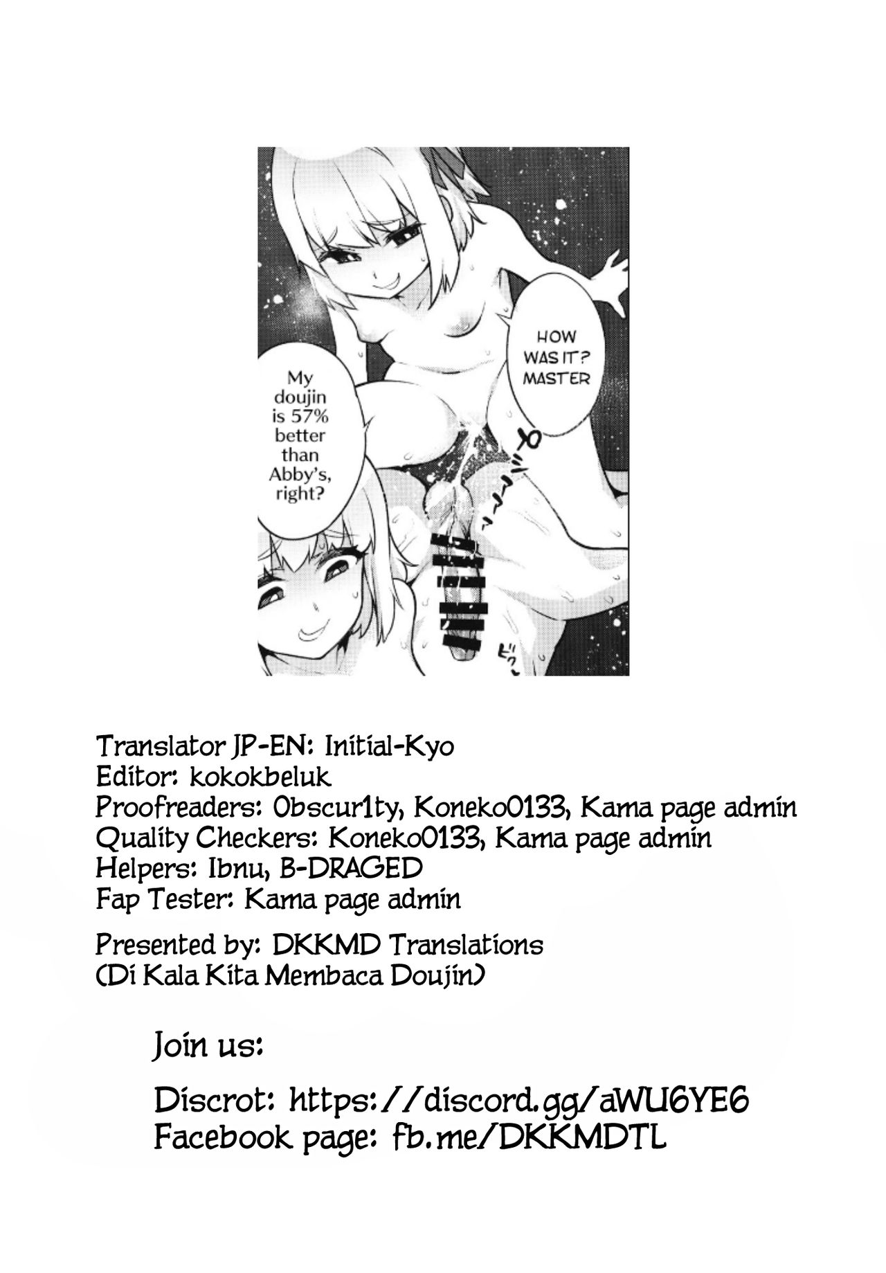 (COMIC1☆15) [雪陽炎 (KANZUME)] 「マスターなんかに負けるわけないじゃないですかぁ?」 (Fate/Grand Order) [英訳]