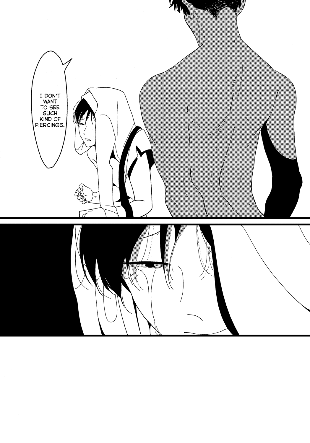 [はらだ] ピアスホール (ネガ) [英訳]