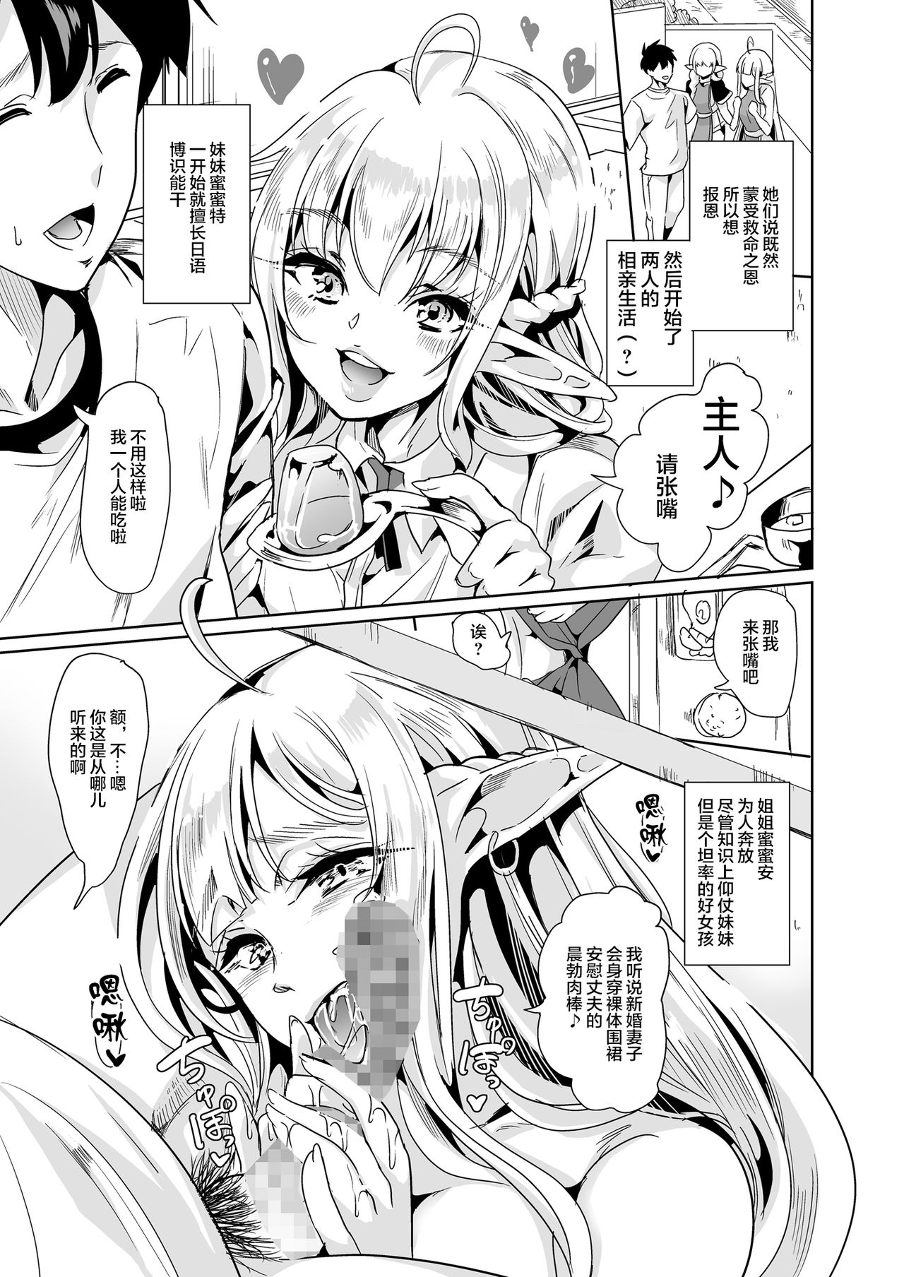 [弥美津峠 (鳳まひろ)] スケベエルフ姉妹、婚活に来る ～ハーレムレッスン～ [中国翻訳] [DL版]