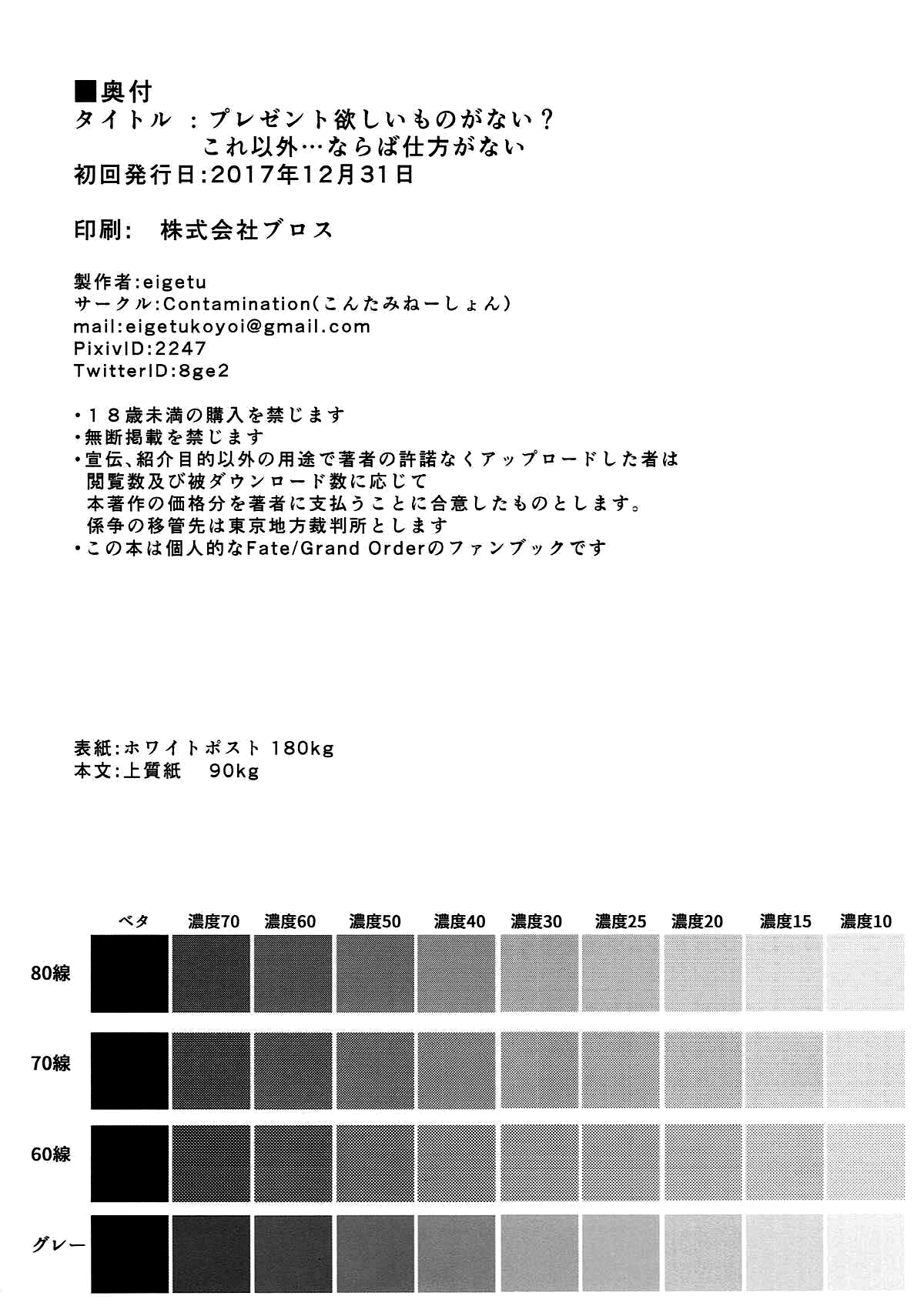 (C93) [Contamination (eigetu)] プレゼントが気に入らない？これ以外…ならば仕方がない (Fate/Grand Order)