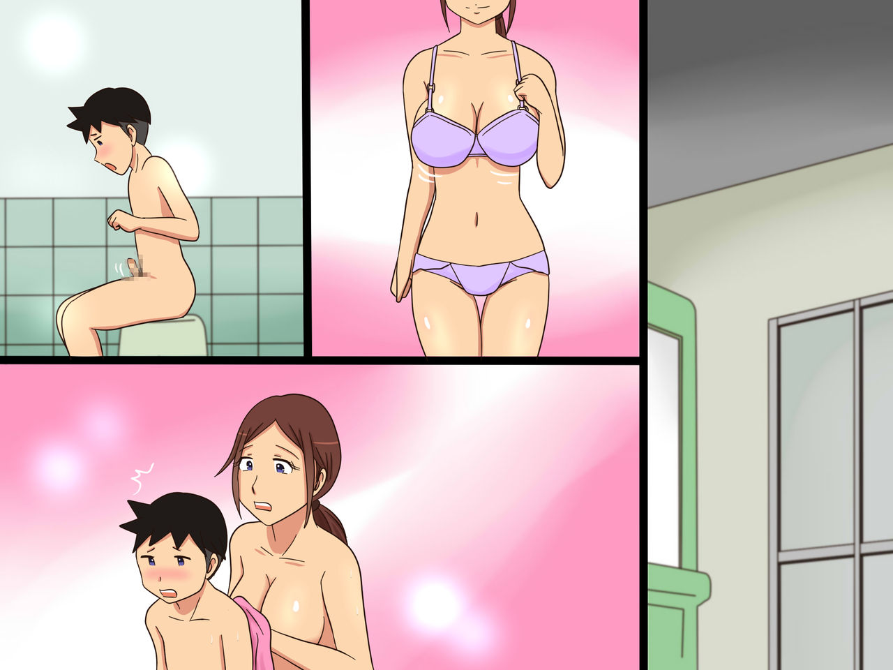[年上熟女の魅力] 綺麗なおばさんとお風呂でセックスした童貞