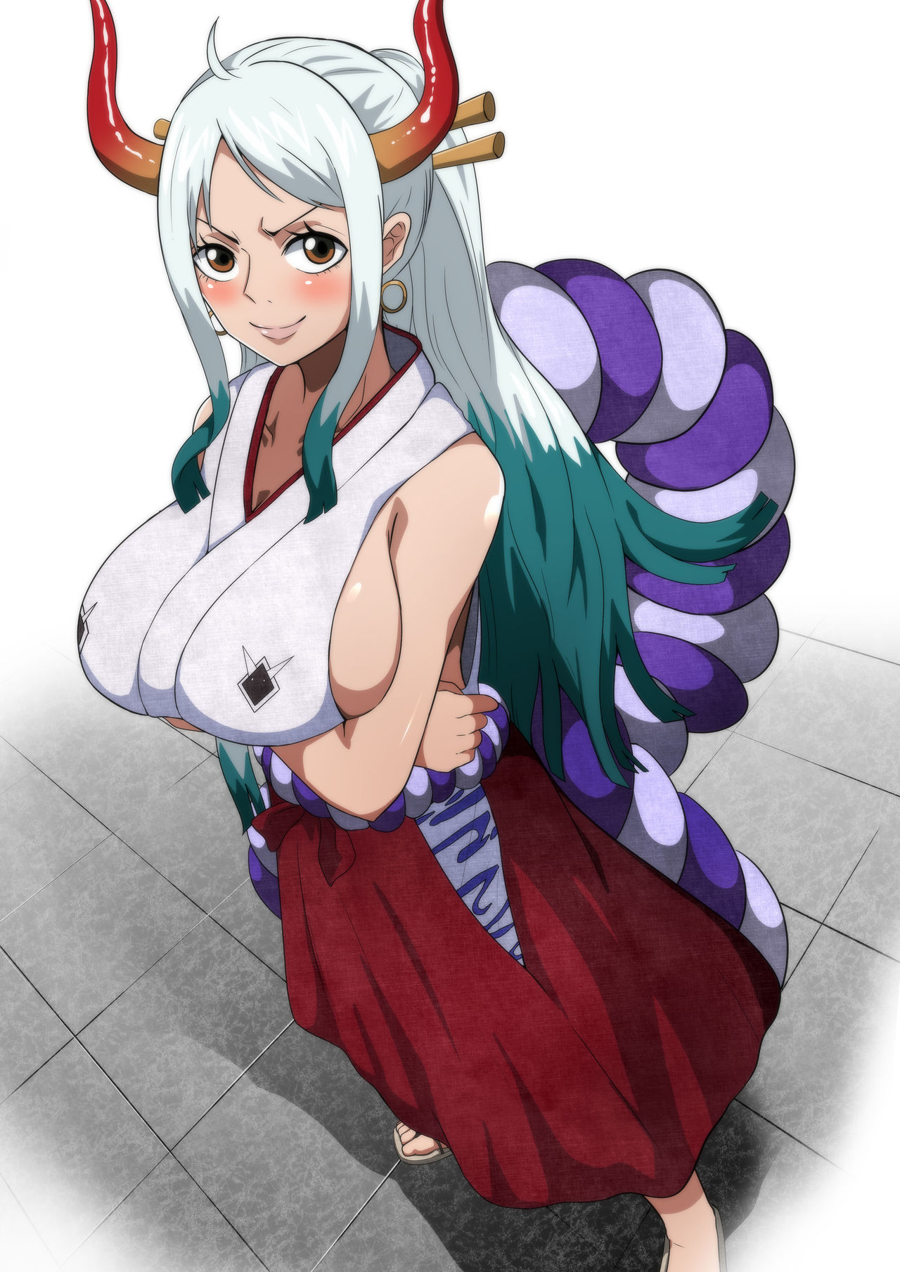 [Q同人] 爆乳鬼娘の初エッチ (ワンピース)