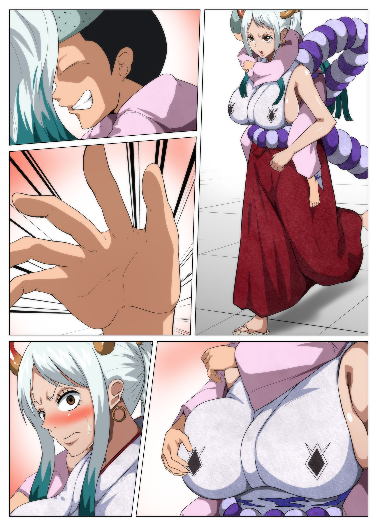 [Q同人] 爆乳鬼娘の初エッチ (ワンピース)