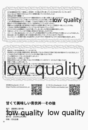 (C97) [適齢期に食中毒 (沢村青)] 甘くて美味しい青衣丼...その後 (艦隊これくしょん -艦これ-)