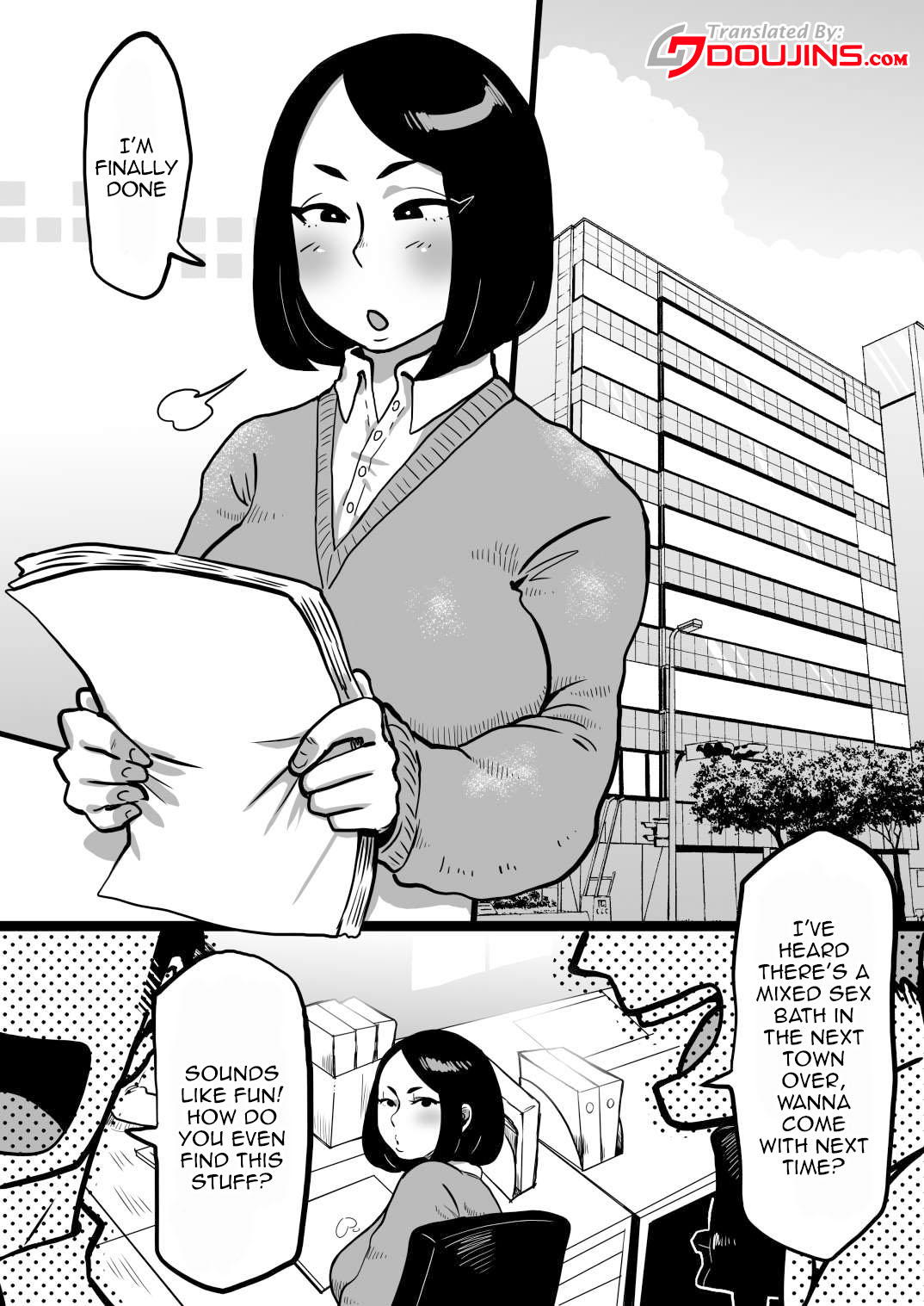 [やわらか荘501号室 (TC)] 地味OLさん混浴へ行く!! [英訳] [DL版]