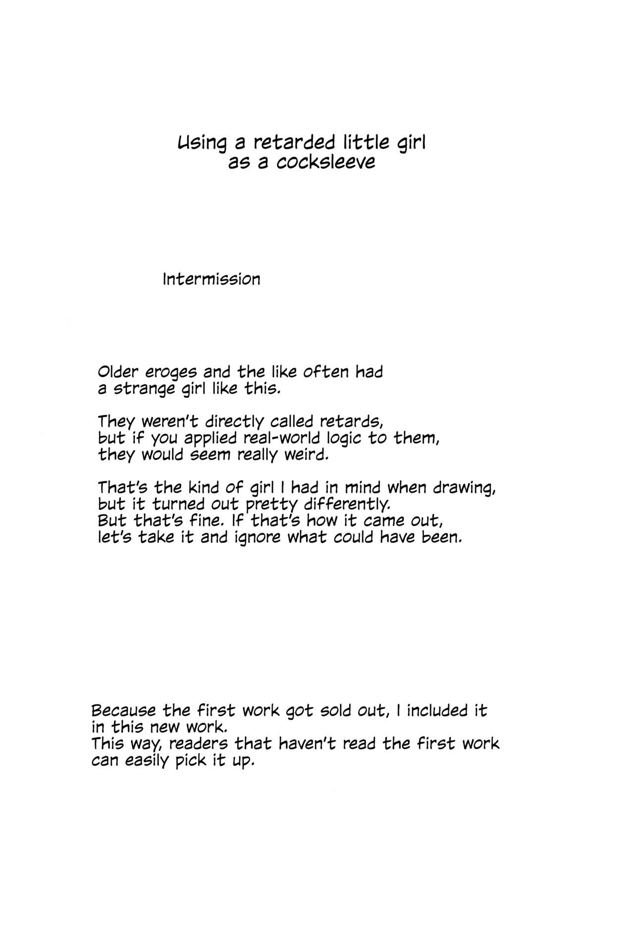 (コミティア130) [黒魔法研究所 (ぬかじ)] 池沼の子をオナホにする1+2 [英訳]