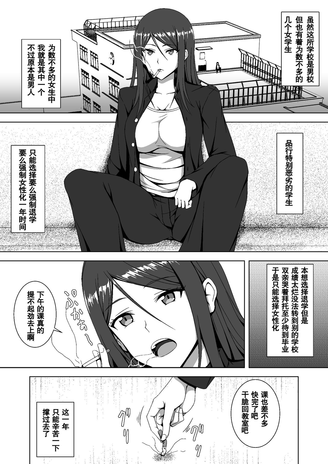 [はみ部屋 (はみへ)] 学園の規則で女体化させられた元男のヤンキー君 [中国翻訳] [DL版]