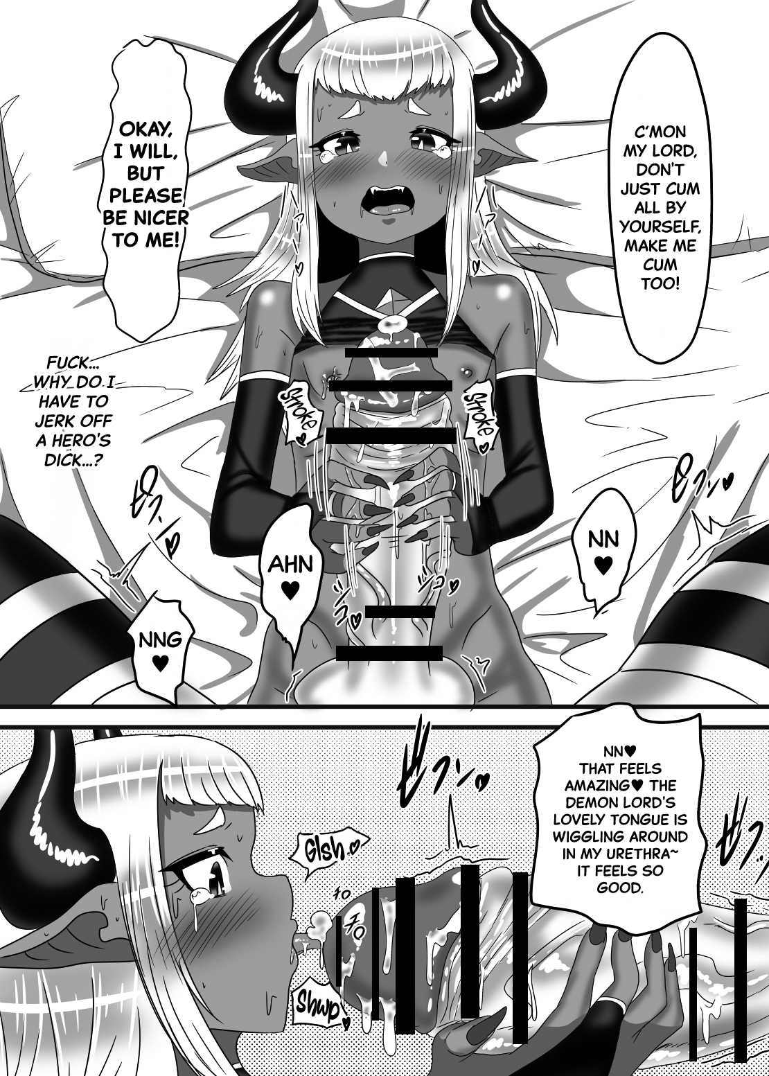 [日々草話 (アパッチ)] ふたなり勇者の魔王篭絡 [英訳]