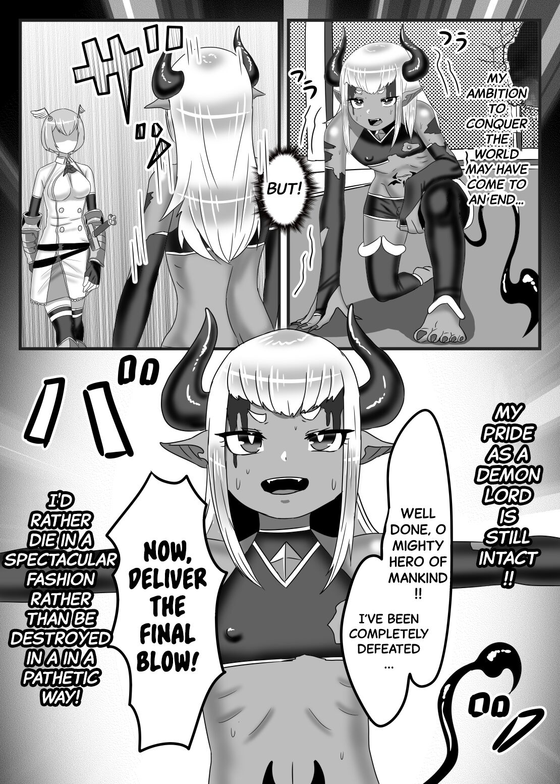 [日々草話 (アパッチ)] ふたなり勇者の魔王篭絡 [英訳]