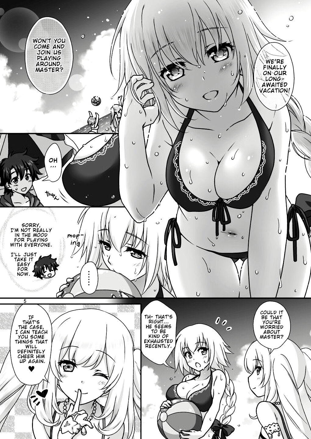 [まりも屋 (もりまりも)] 聖処女&白百合の王妃水着でご奉仕 (Fate/Grand Order) [英訳] [DL版]